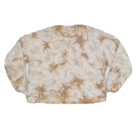 Madewell Tops - Madewell Brown Tan White Tie Dye (Re)sourced Cotton Swing Sweatshirt NEW Small